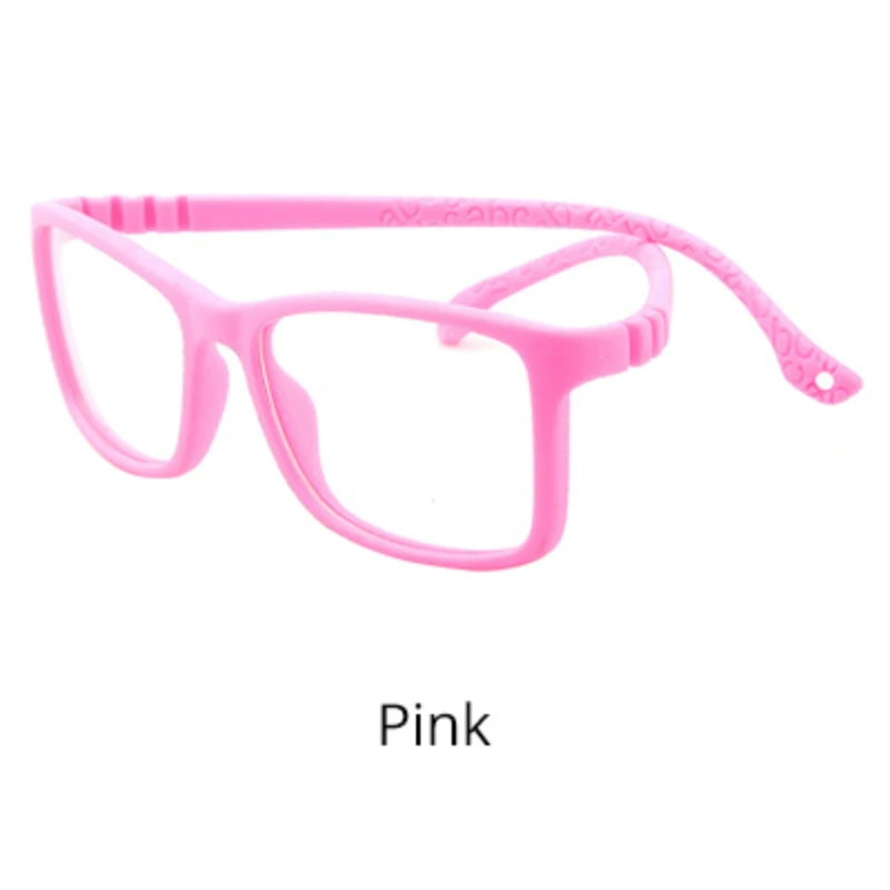 Pink Очки для детей, анти-синий светильник, блокирующая оптическая оправа, детские очки для девочек и мальчиков, прозрачные линзы, UV400, антибликовый фильтр для детей от 0 до 4 лет - Цвет линз: Pink