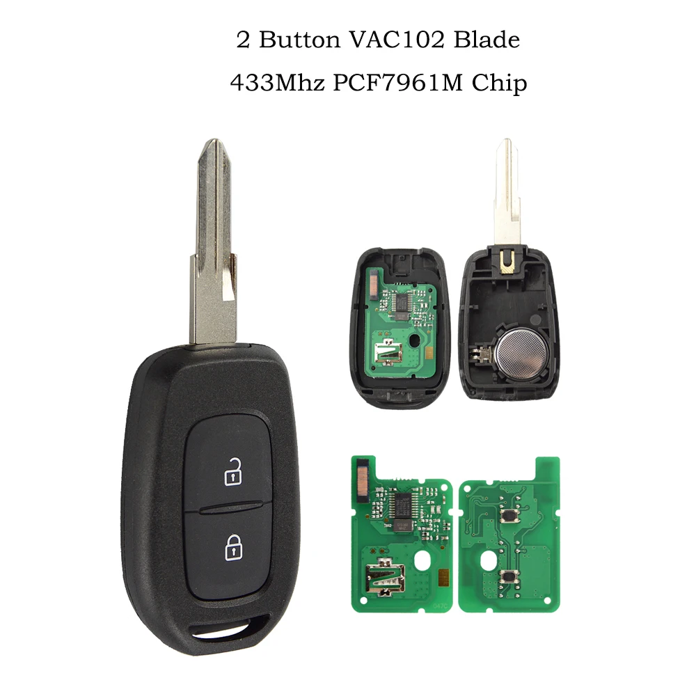 Дистанционный ключ OkeyTech для Renault Megane 2 Captur Duster Clio Modus Logan 2/3 Кнопка 4A PCF7961M чип ключей