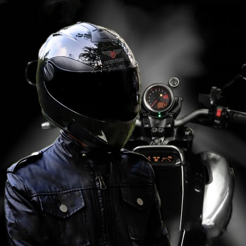 Мотоциклетный шлем четыре сезона двойные линзы полнолицевой для самоката