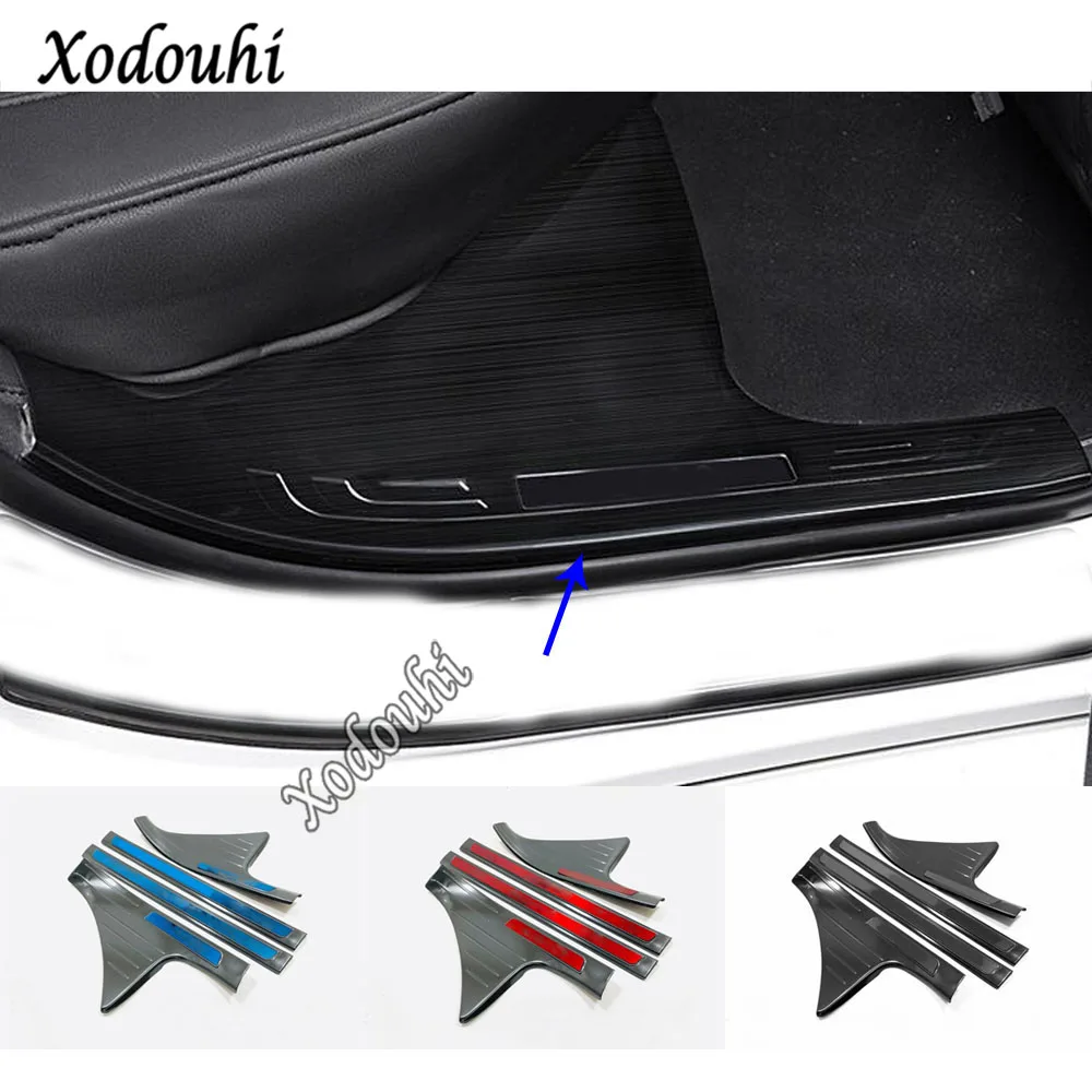 

Car Cover Stainless Steel Pedal Door Sill Scuff Plate Inner Built Threshold Parts 4pcs For Honda Civic 10th Sedan 2019 2020 2021