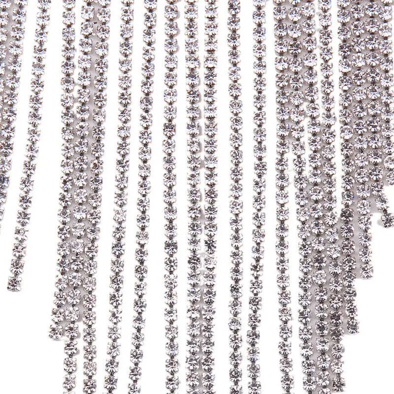 

Long Tassel Pendant Rhinestone Statement Choker Collar Chunky Women Necklace Stainless Steel Jewelry Boyfriend Gift