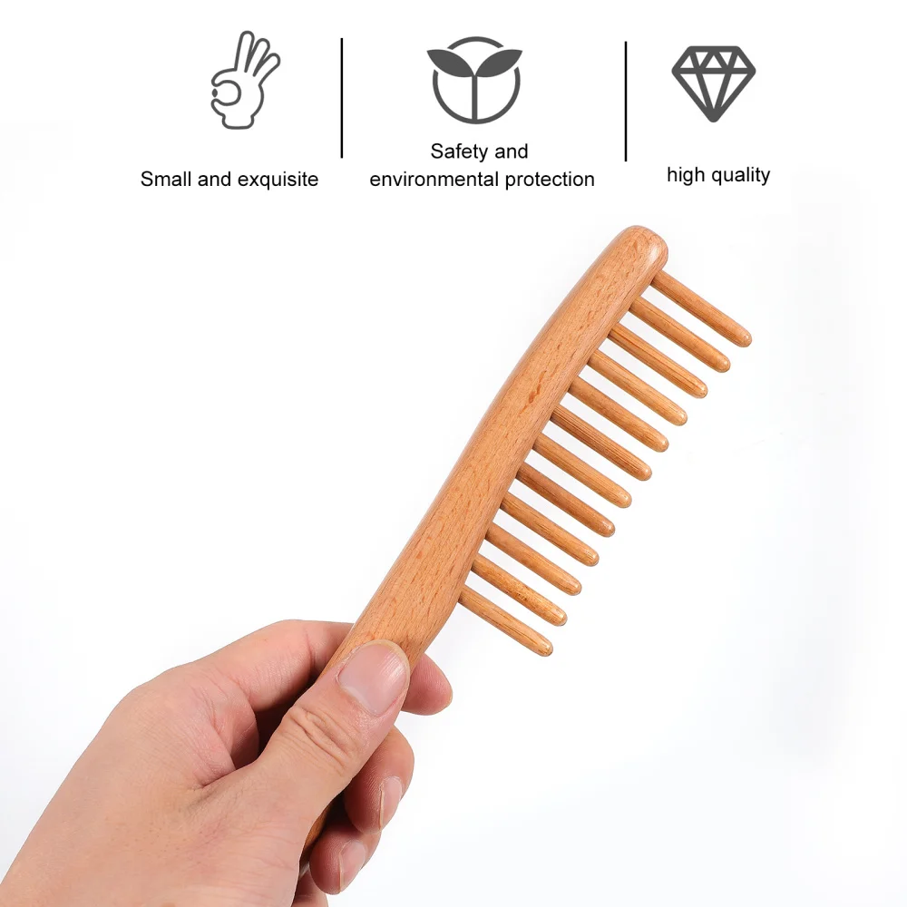 

1 Pc Smooth Comb Creative Sandalwood Comb Single Row Comb (Wood Color)
