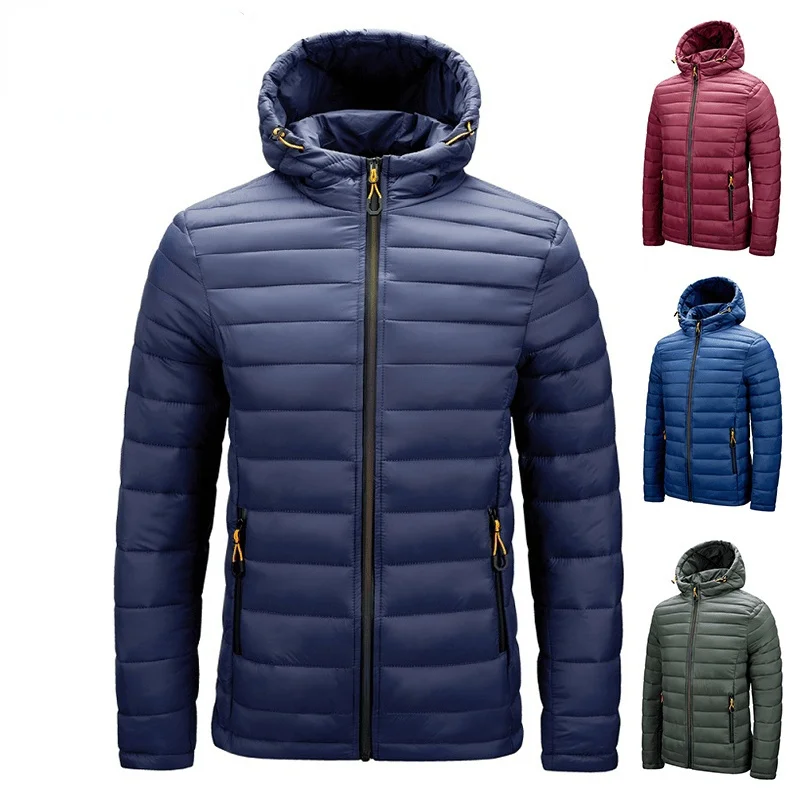 

Мужская теплая Толстая куртка, брендовая куртка, водонепроницаемая и ветрозащитная куртка, с капюшоном, светоотражающая, приталенная, осен...