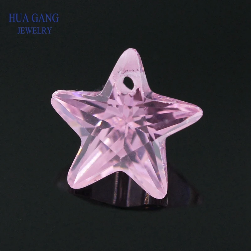 

Single Hole AAAAA Star Shape Pink Cubic Zirconia Stone For Jewelry Making 4x4~10x10mm High Quality CZ Free Shipping
