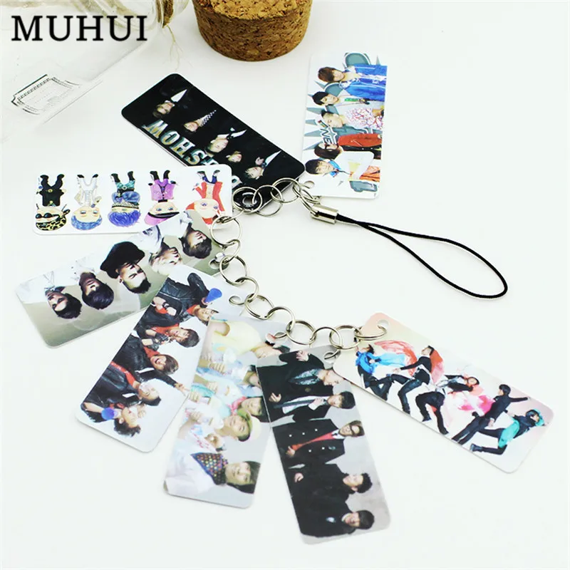

Kpop All Members Photo Pvc Card String Keychain 8 pcs Cards/string Women Bag Accessories Key Chain Jewelry Chaveiro