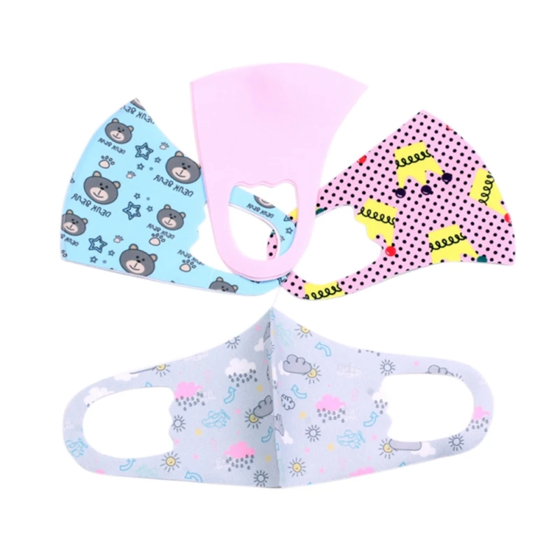 Random Color Kids Washable Print Mask Fashion Anti-Haze Anti-Dust Comfortable Mouth Face For Girl And Boy |