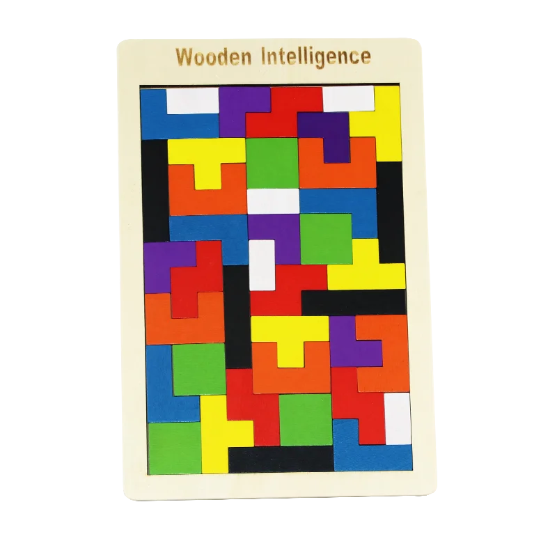 

New High Quality Wooden Tangram Brain Tetris Game Puzzle Bloacks Preschool Children Play Harmless Wood Training Educational Toys