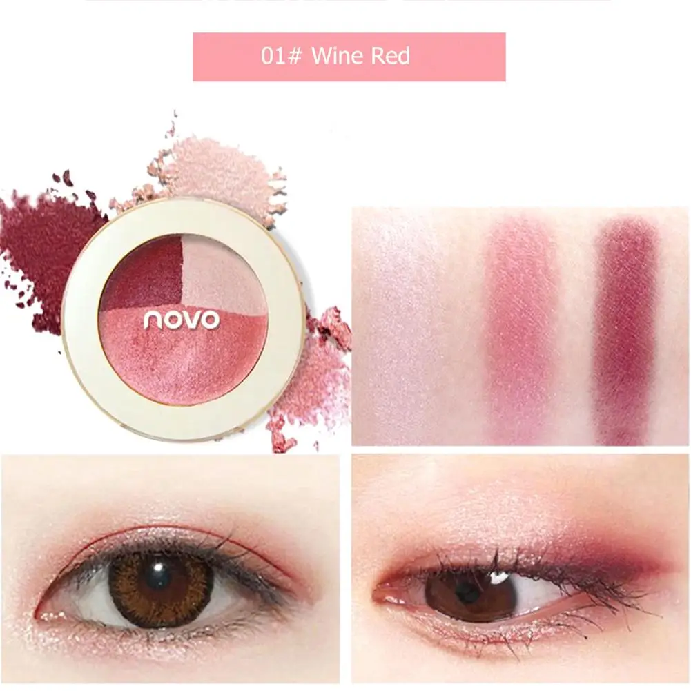 NOVO Shimmer eyeshadow palette shining eye shadow Pigment eyeshadows Baked Mineral powder eyes makeup korean cosmetics |