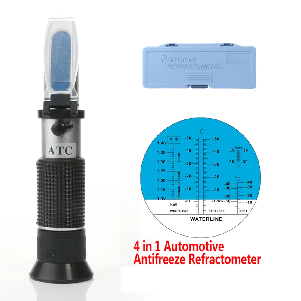 

Portable Handheld ATC Antifreeze Refractometer Freezing Point Meterfor Glycol Antifreeze Coolant and Battery Acid