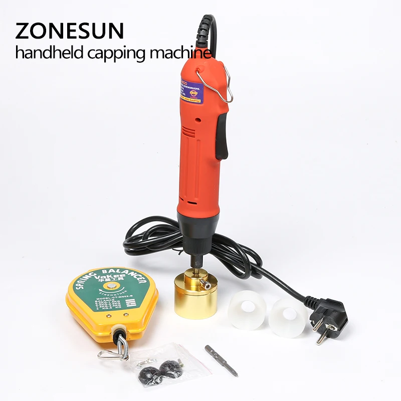 ZONESUN портативная автоматическая электрическая машина для закручивания крышек
