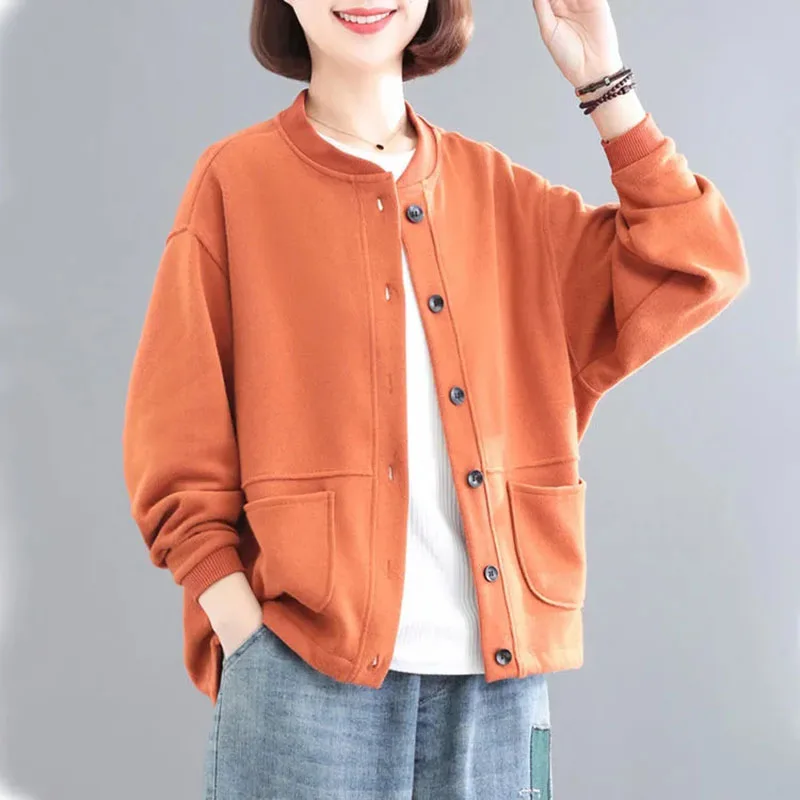 Осенне весенняя хлопковая куртка Женская флисовая бейсбольная форма с