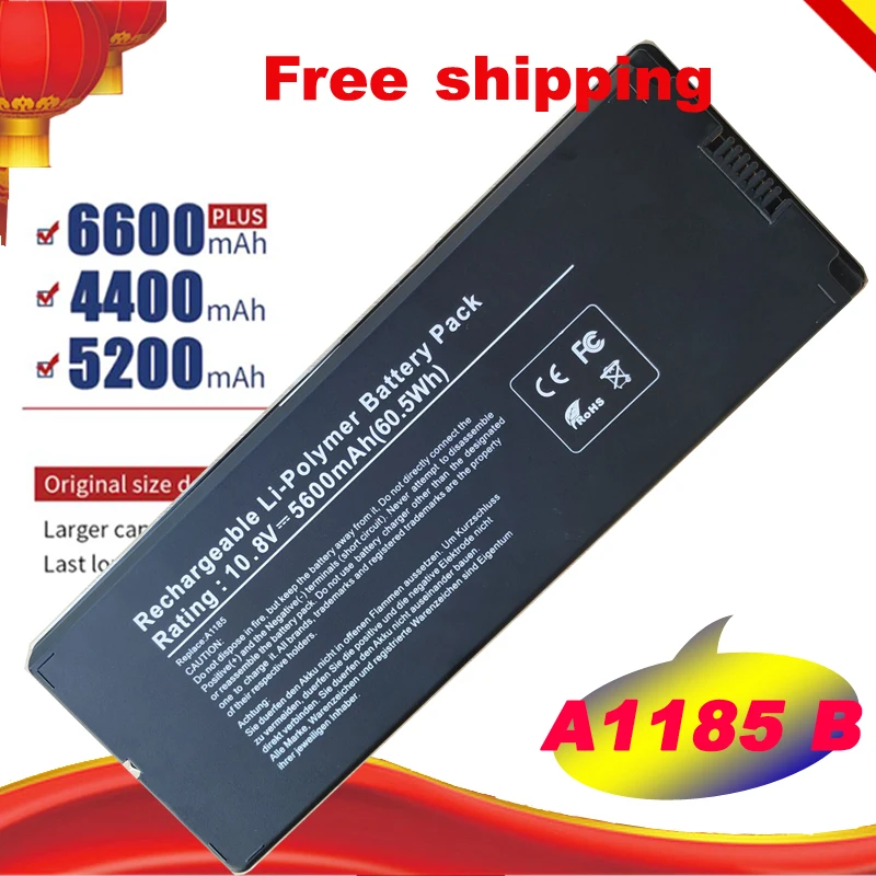 

Черный аккумулятор для Apple MacBook 13 "A1185 A1181 MA561 MA561FE/A MA561G/A MA254 MA255CH/A MA699B/A MB061X/A 55wh + бесплатная доставка