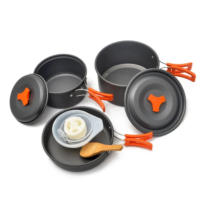 

Portable Camping Cookware Set Outdoor Tableware Hiking Camping Family Hiking Supplies Barbecue Pot Accessories 2-3 People