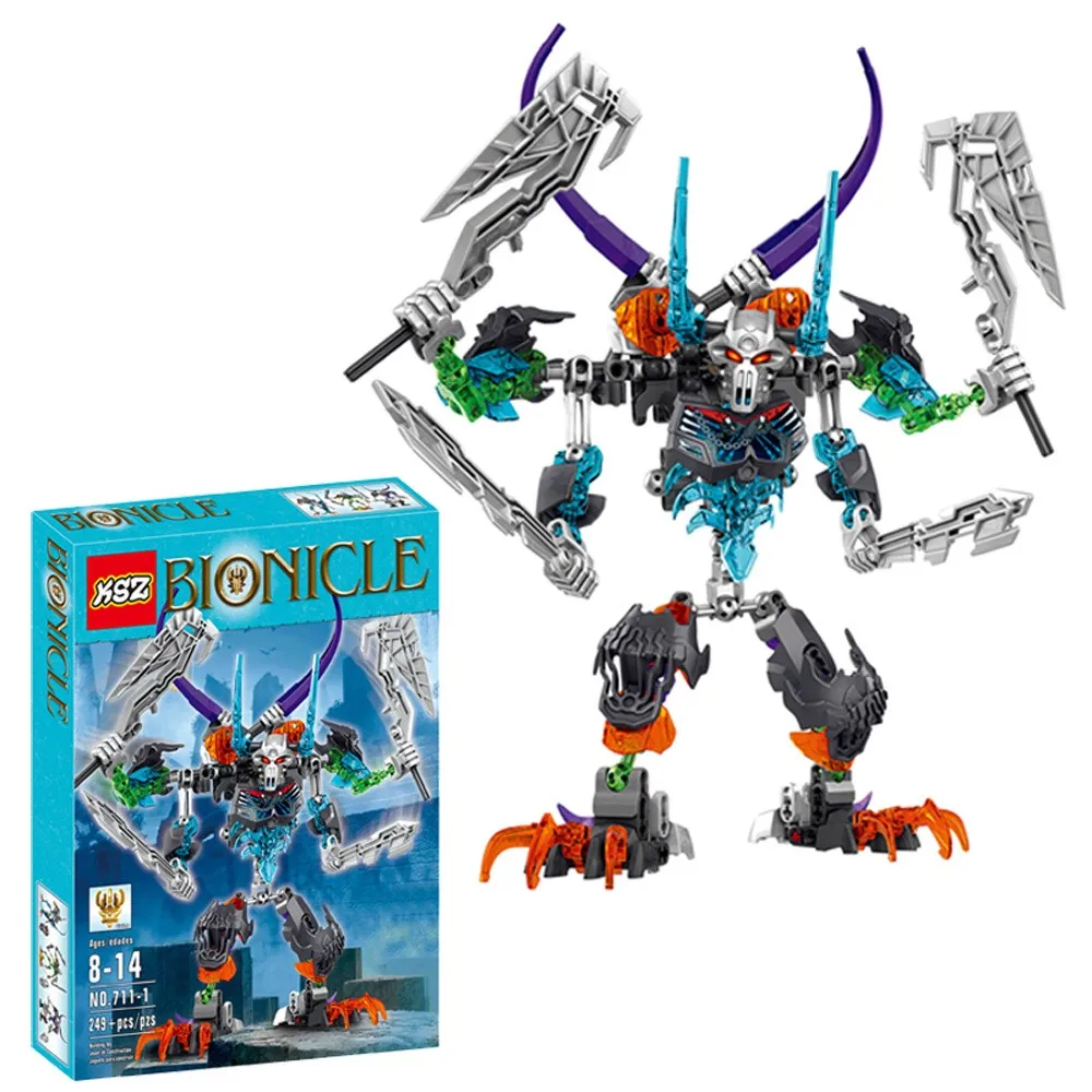 

711-2 Bionicle Skeleton Mask King Figures Building Block Toys Set For Boys Compatible With Lepining Bionicle Gift
