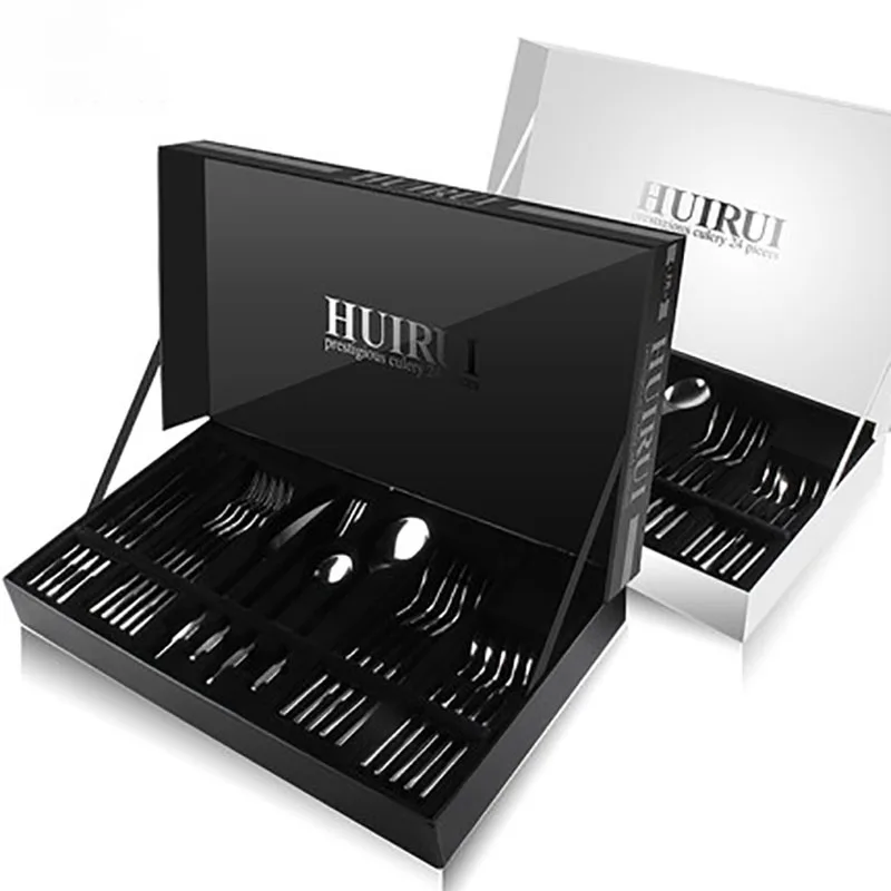 

24 Pcs Flatware Set Stainless Steel Flatware Steak Knives Spoons Knifes Forks Set Cutlery Set Jogo De Talheres Home Dinner 50F18