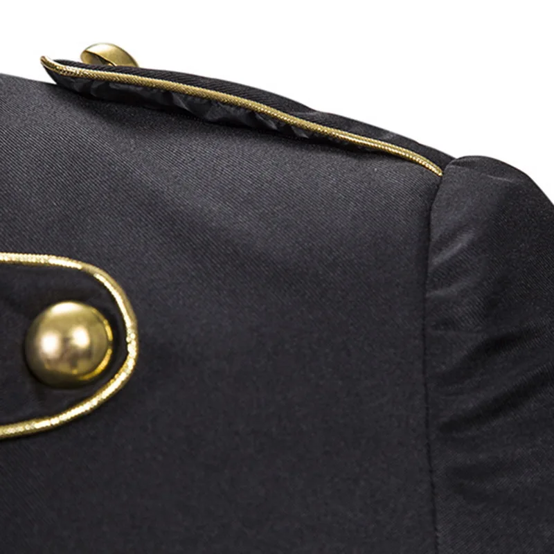 MJARTORIA мужской черный костюм с вышивкой пиджак стимпанк винтажный пиджак-фрак для