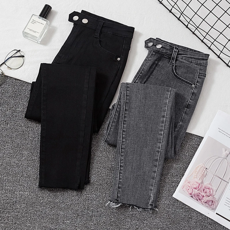 

Plus Size Jeans Female 2020 Denim Pants Black Jeans For Woman Donna Stretch Bottoms Feminino Skinny Pants For Women Trousers
