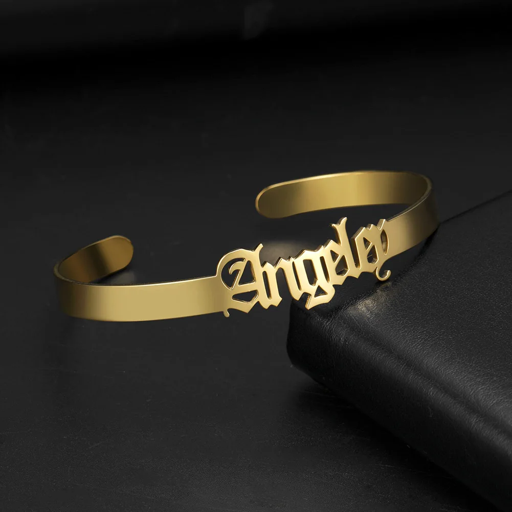 Модные старые английские браслеты LIKGREAT для женщин открытые манжеты с буквами