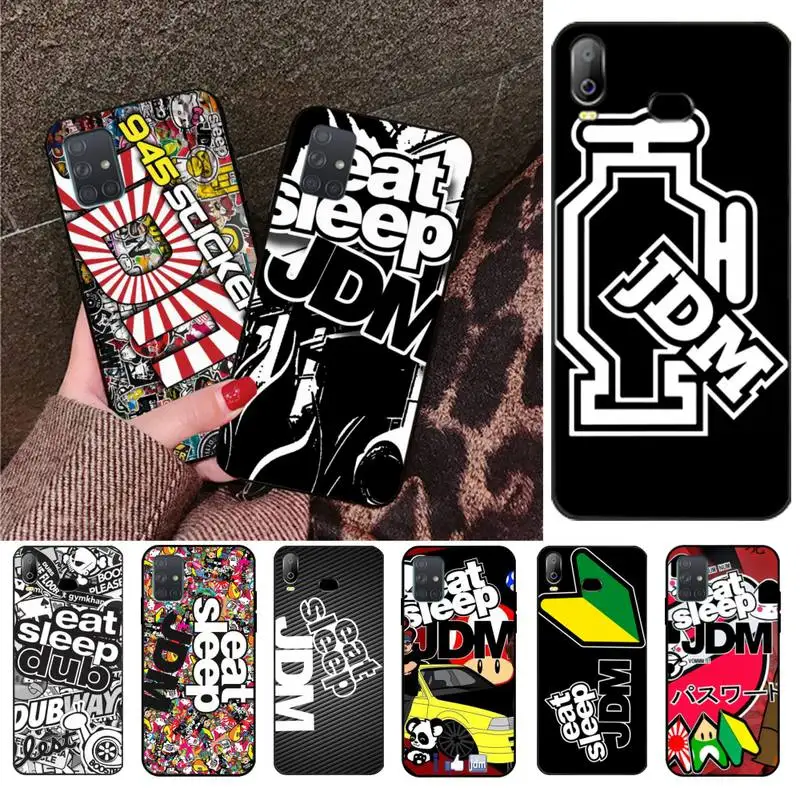 YJZFDYRM eat sleep jdm стикер мягкий чехол для телефона Samsung Galaxy A01 A11 A31 A81 A10 A20 A30 A40 A50 A70 A80 A71