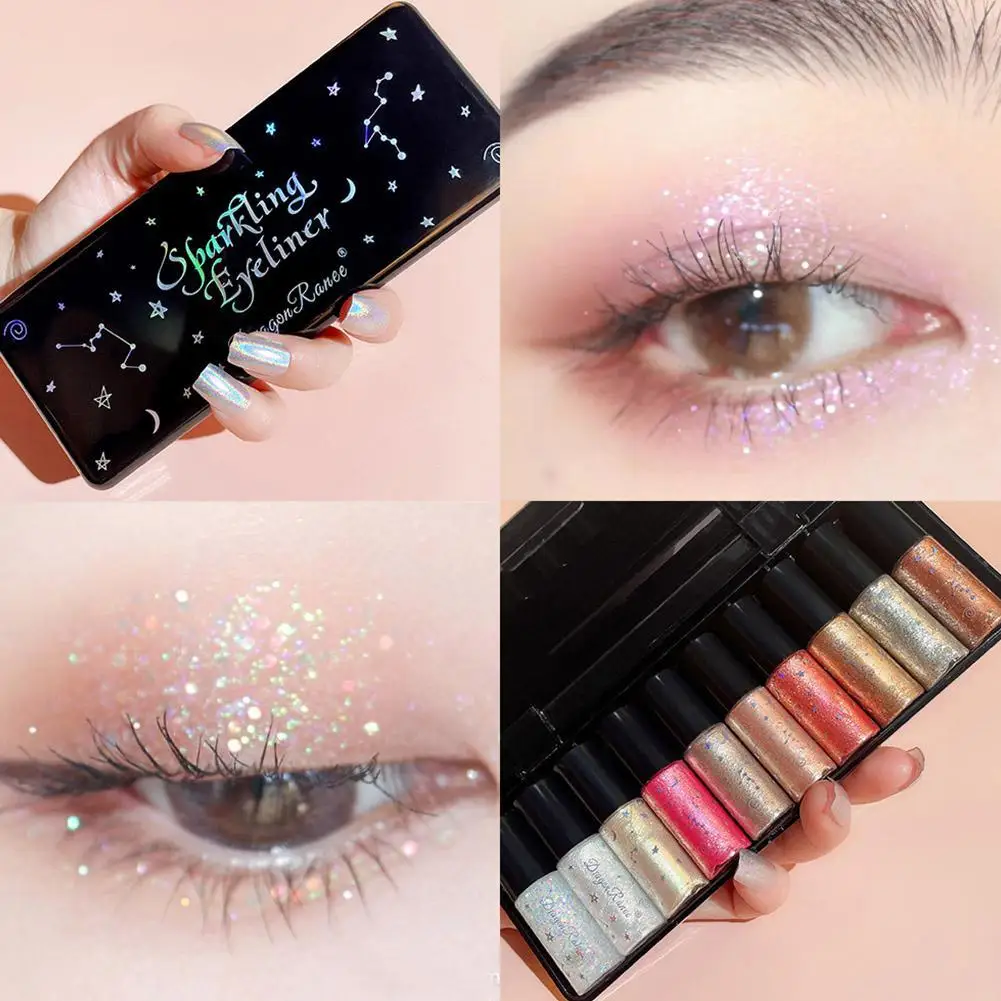 

Liquid Shiny EyeShadow Brighten EyeShadow Longlasting Glitter Diamond Makeup Eye Metallic Pearlescent Eyeshadow Shimmer R5Y7