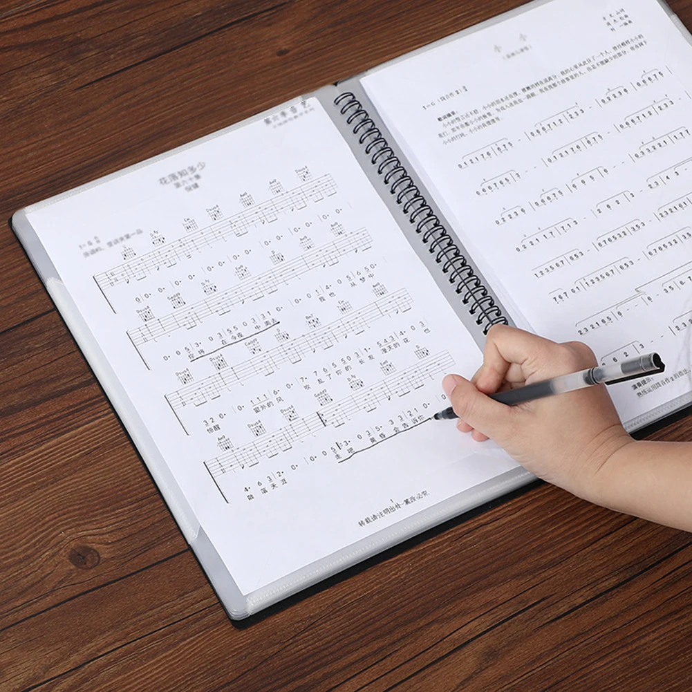 

A4 Size Music Score Paper Sheet Note Document File Organizer Storage Folder Holder Case 20 Pages Home Office Stationery