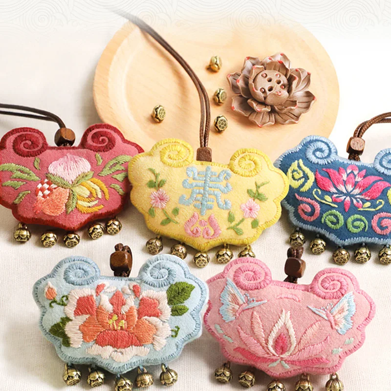 Китайское Ожерелье сделай сам амулет для вышивки Цветочный комплект начинающих