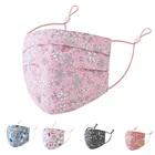 Маска-Бандана Регулируемая моющаяся для защиты лица от запотевания, с цветочным принтом