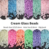 1000pc 2mm cream glass beads glossy czech round spacer glass bugle seedbead for jewelry making necklace bracelet diy accessories
