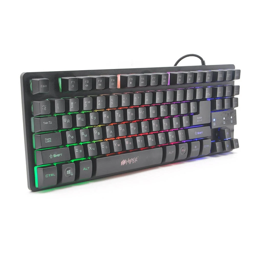 Gaming keyboard HIPER GENOME GK-1 Black USB (Wired 87kl 6 anti-ghosting Multimedia 1.6 m cable) Keyboard For Gamer Laptop Computer for PC |