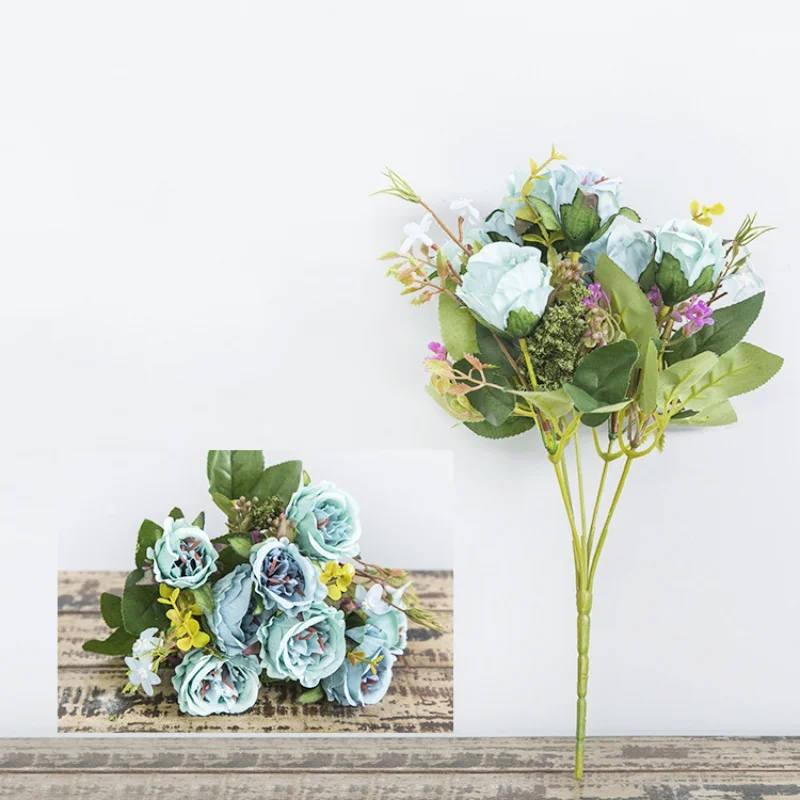1 шт. искусственные цветы 5 филиалов 8 головок букет роз Домашнего Офиса Сад