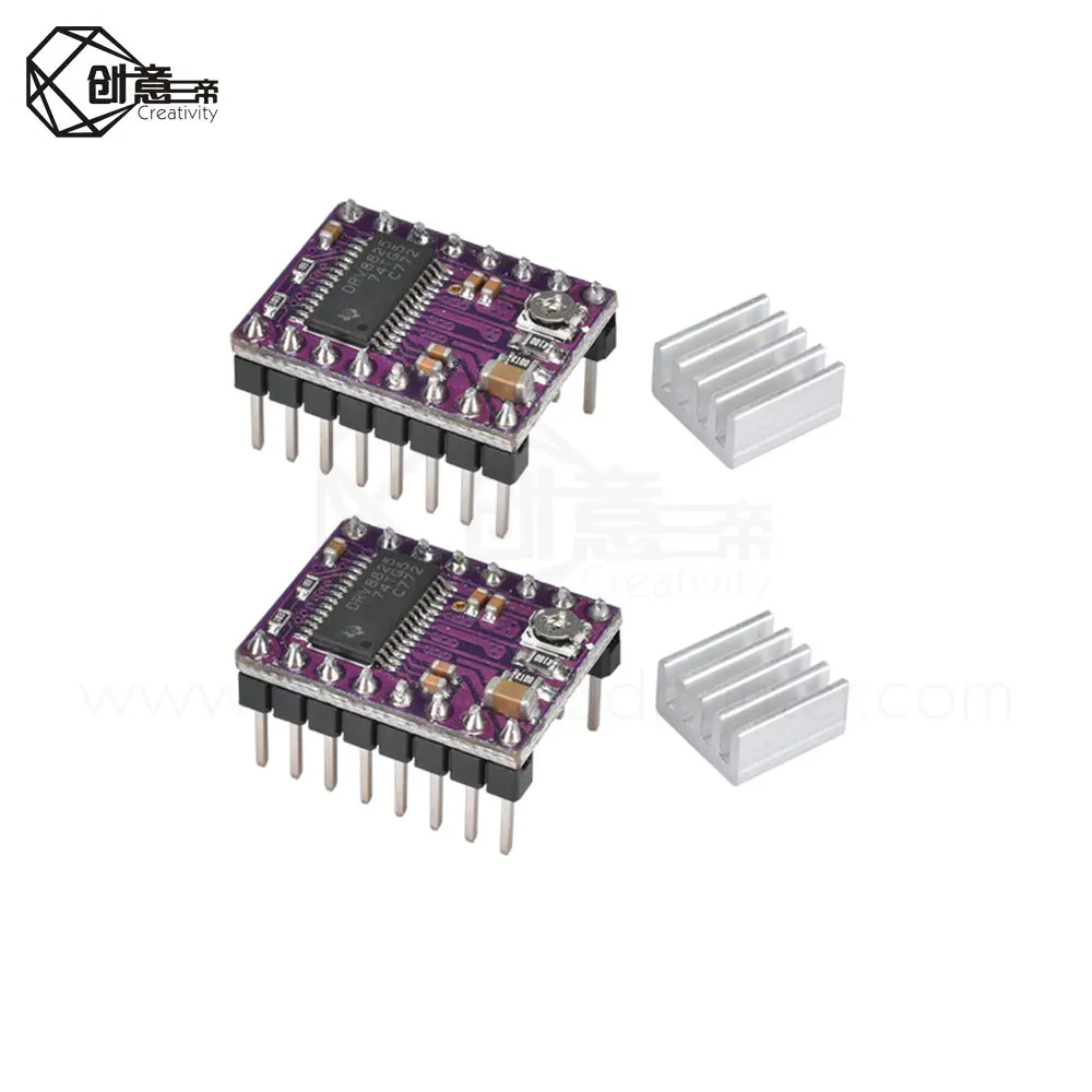 5/10 шт. Stepstick Drv8825 A4988 Драйвер шагового двигателя с радиатором StepStick Carrier Reprap RAMPS 1 4 5 6