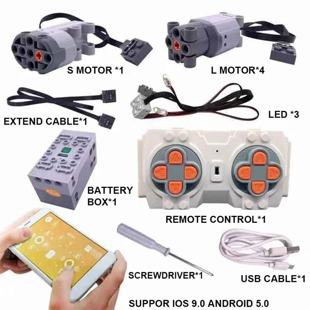 

High -tech Parts 88002 Engine Ev3 Building Block Electric Multi Power Motor Functions Tool Servo Blocks Train PF Mode Sets