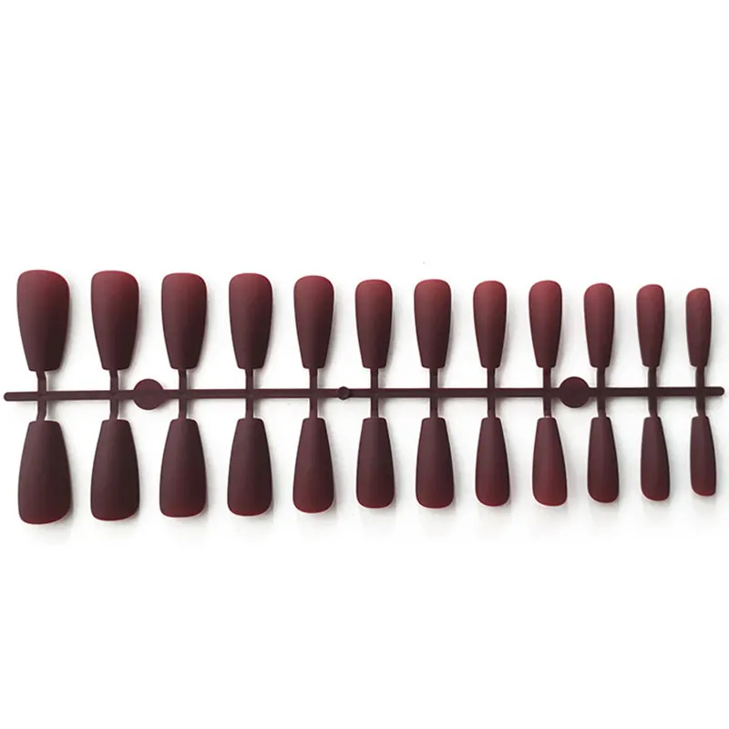 24pcs Fake Nails Press on Long Coffin Matte False Ballet Nail Tips French Pure Color Art Tools | Красота и здоровье