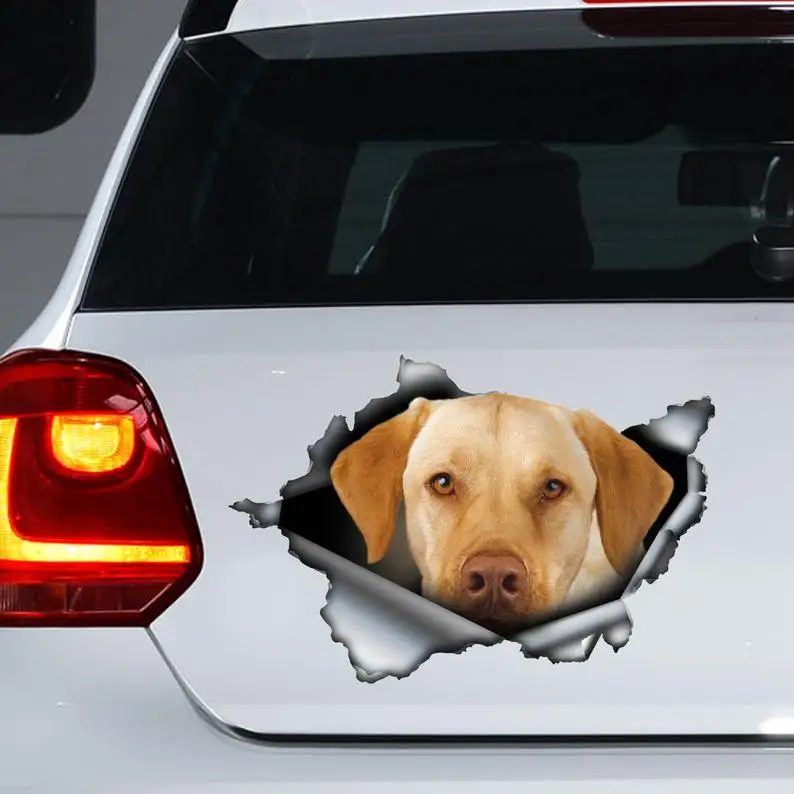 

Yellow lab car decal, labrador magnet, labrador car sticker, pet decal