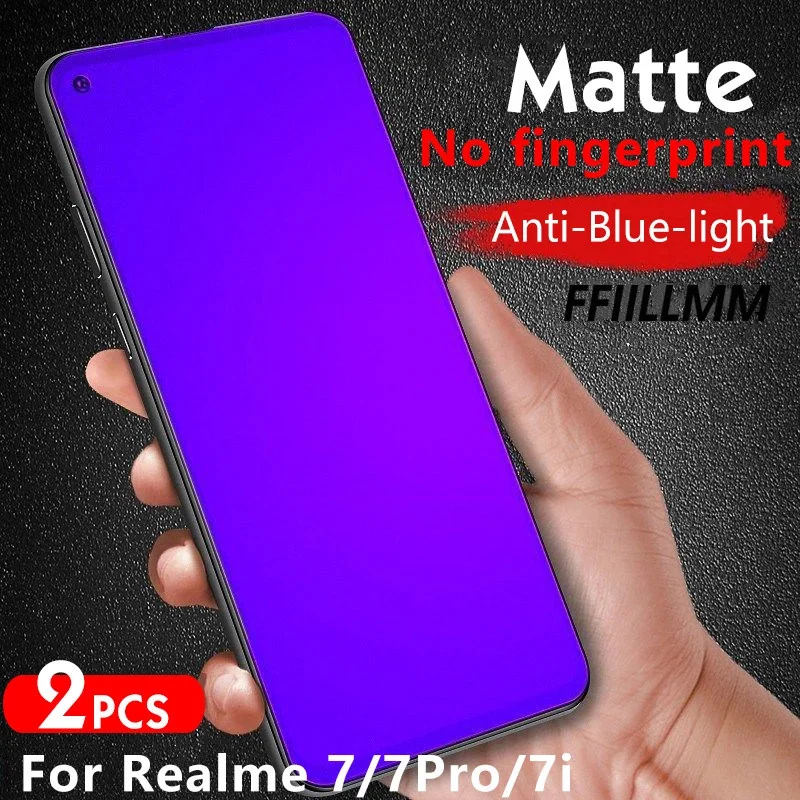 

Закаленное стекло с защитой от синего света для Realme 7 Pro 7i C17, матовое Защитное стекло для экрана OPPO Realme 7 Pro, 2 шт./лот