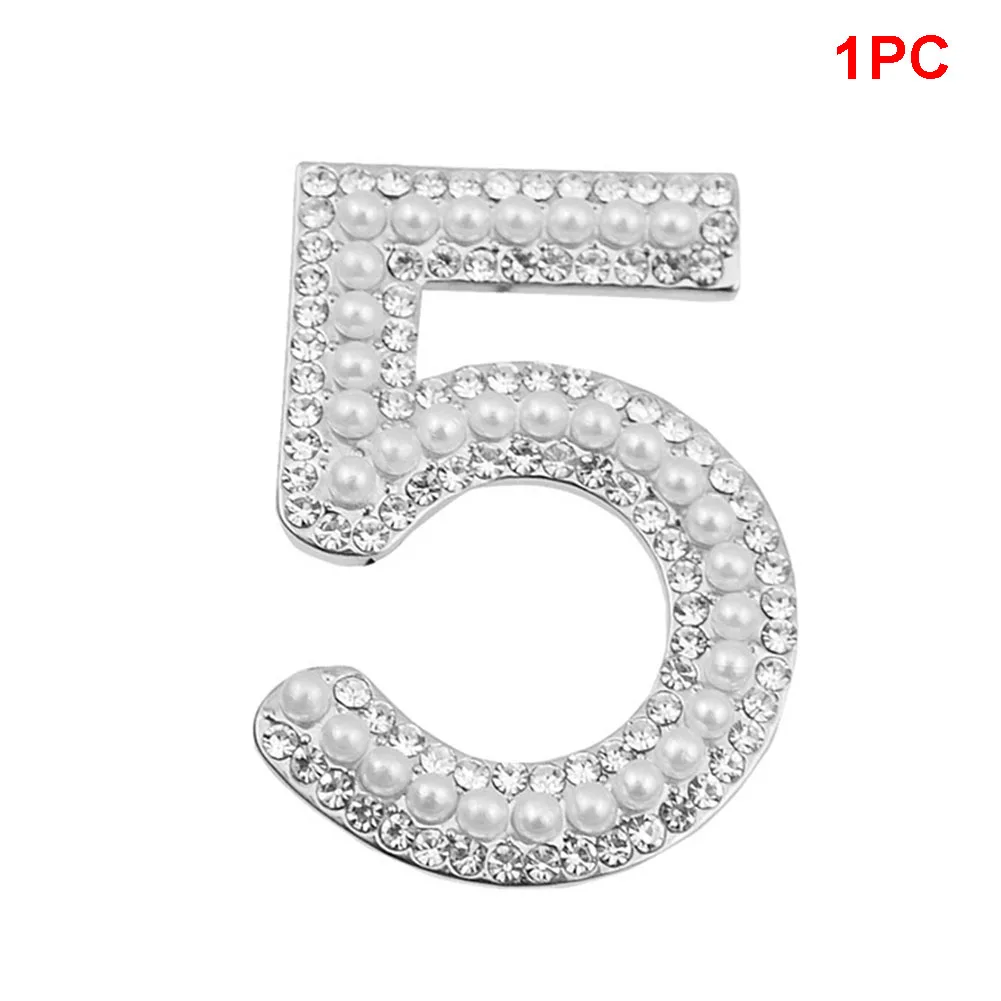Золотые и серебряные новые ретро-Броши с буквой 5 камни со стразами брошь шпильки