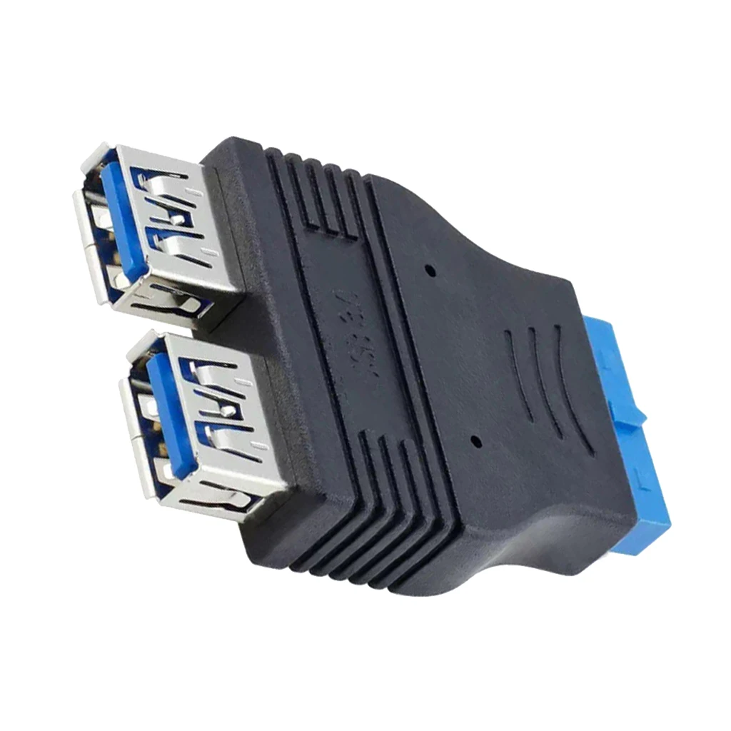 Двойной Порты и разъёмы USB 3,0 «Папа-папа» материнская плата 20Pin кабель адаптер 19 Pin USB удлинитель