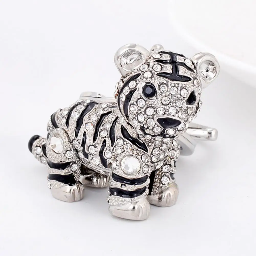 

3 Colors Sturdy Animal 3D Tiger Shape Keyring Alloy Keychain Lightweight for Friends