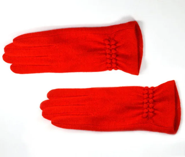 Bright Red--Cashmere Зимние женские перчатки, ручные варежки для женщин, шерстяные женские вязаные кашемировые наручные перчатки Luva, перчатки для вождения автомобиля, перчатки для сенсорного экрана - Цвет: Bright Red--Cashmere