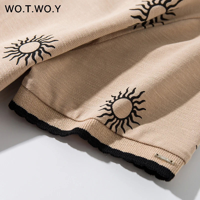 Платье-футболка WOTWOY женское черное трикотажное с абстрактным принтом | Женская