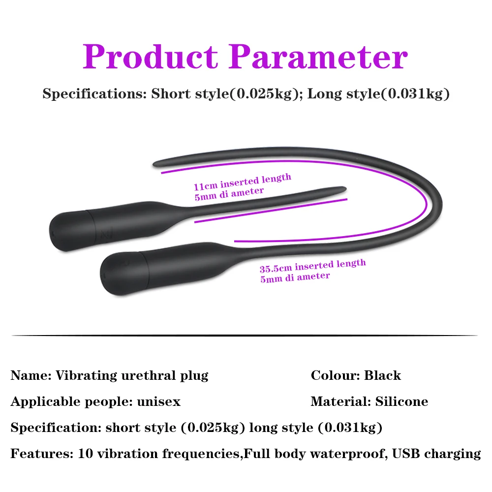 Urethral Dilators 10 Frequency Penis Plug Vibrator Insertion Catheter Sounds Sex Toys for Men Adults | Красота и здоровье