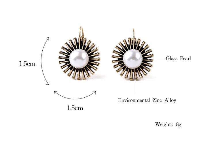 Женские винтажные серьги подвески золотого цвета с искусственным жемчугом и