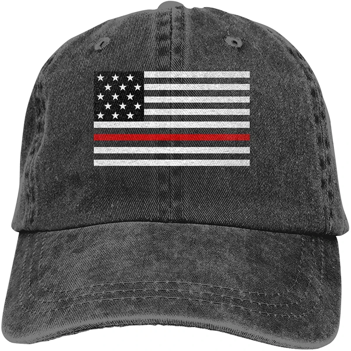 

Спортивная джинсовая кепка с флагом пожарного красного цвета, регулируемая бейсбольная Кепка унисекс в ковбойском стиле