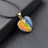 7 chakra love heart necklace for women men healing meditation buddha irregular natural stones pendant necklaces jewellry gifts