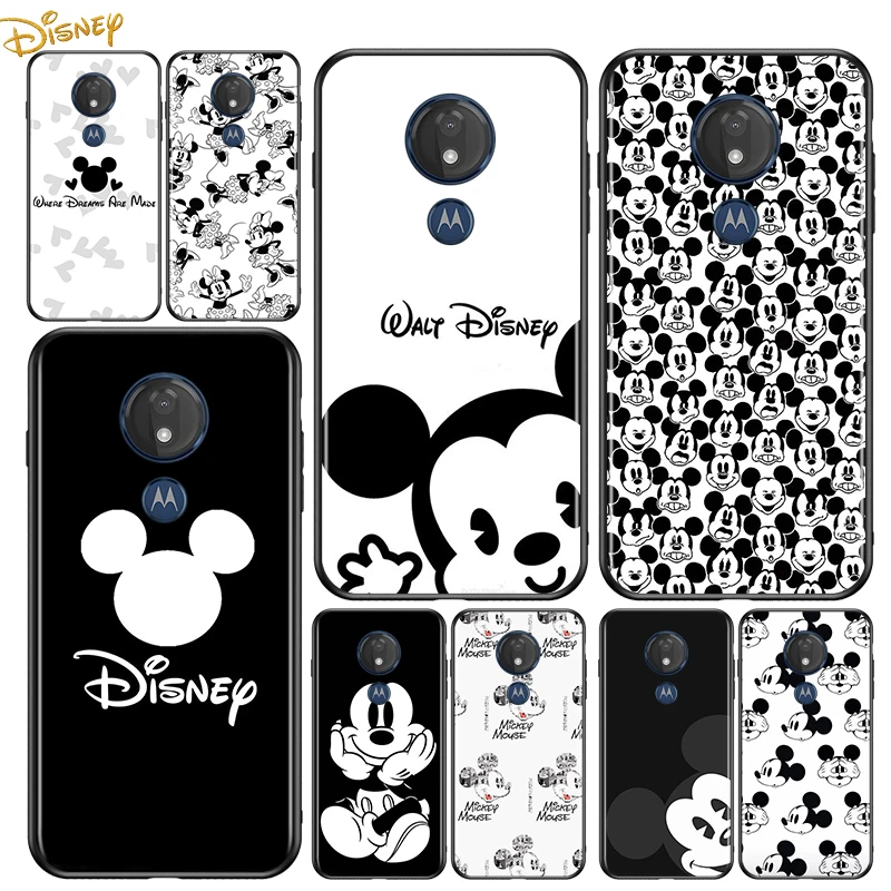 

Mickey black and white for Motorola G9 G8 G E7 E6 One Play Marco Hyper Fusion Stylus Power Edge Plus Soft Black Phone Case