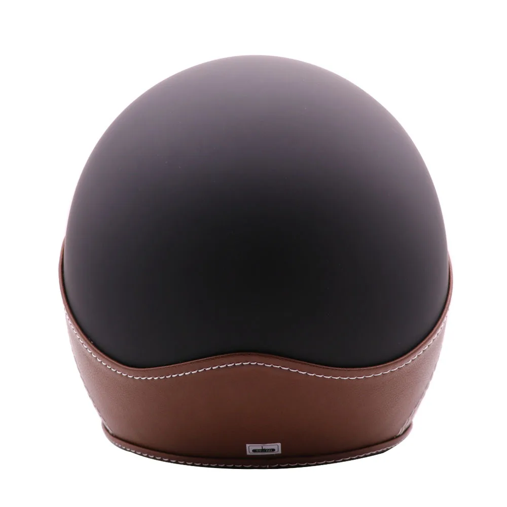 Мотоциклетный шлем с открытым лицом винтажный из искусственной кожи для мужчин и