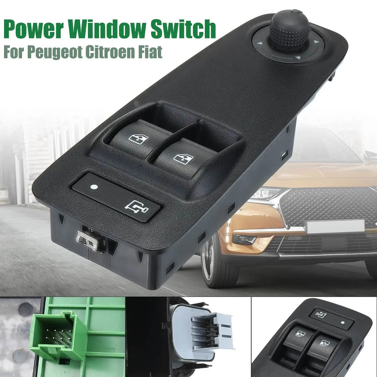 

735487423 735487419 6490X9 Car Power Window Switch Black For Citroen/Peugeot/Fiat/Vauxhall Relay Boxer Doblo Ducato Combo MK3