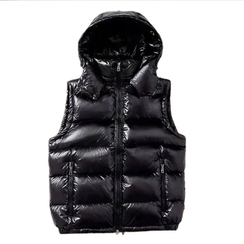 

2021 New Winter Feather Jacket Woman Vest Thick Fashion Women' Hooded Jacket Short Casual Large Size Waterproof Jacket Woman