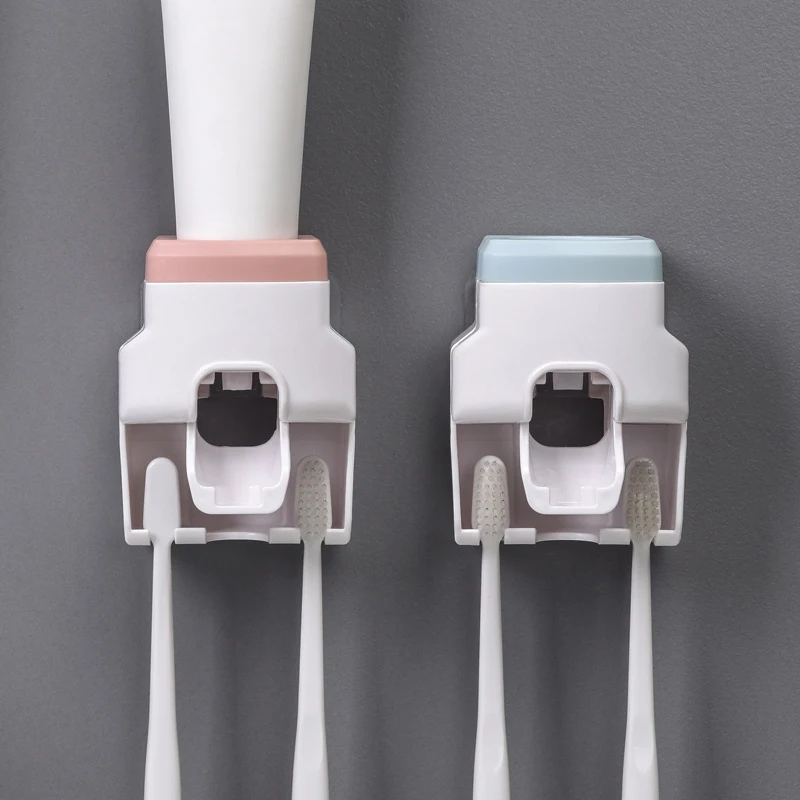 

Automatic Toothpaste Dispenser Wall Mount Storage Rack Waterproof Toothpaste Squeezer Toothbrush Holder Bathroom Accessories