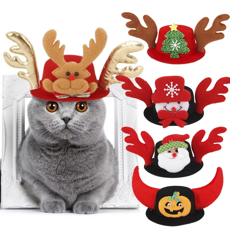 Головной убор для питомца головной Santa Шапки головные уборы кошка Забавные